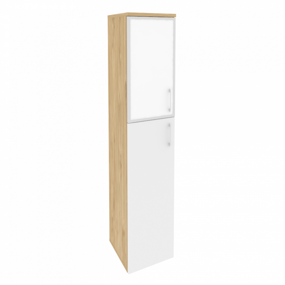 Onix Шкаф высокий узкий левый O.SU-1.7 R (L) white Тиквуд Светлый/Белый Бриллиант/Стекло White 400*4