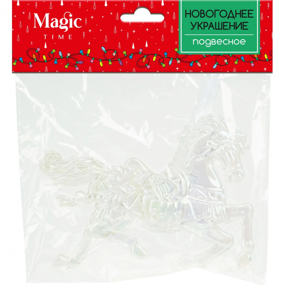 Игрушка Украшение НГ подвесное Лошадка полипропилен1,5x11,5x8,5см арт.89132