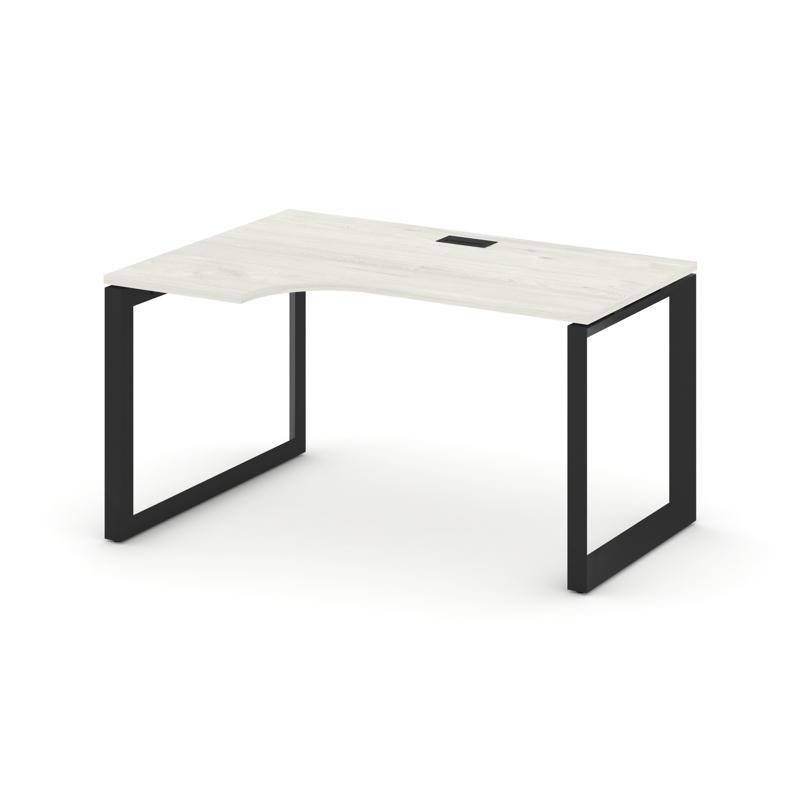 Style Project Стол рабочий эргономичный SN-59O.SPA-022(L) Дуб Наварра/Металл Черный/Черный Заглушка