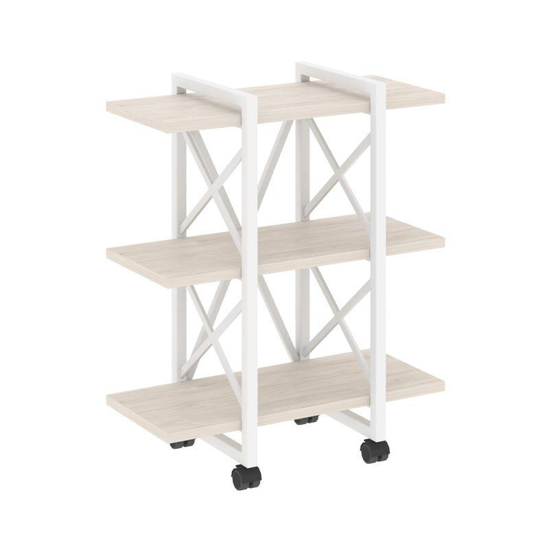 Loft Стеллаж на колесных опорах-3 полки VR.L-MST.K-3.4V Денвер Светлый/Металл Белый 800*400*968