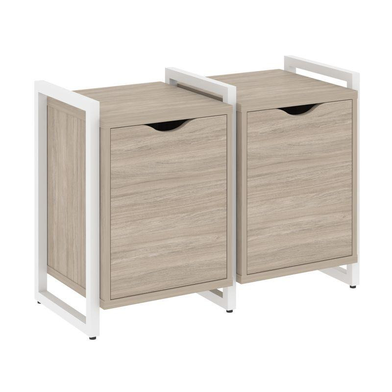 Loft Тумба на регулируемых опорах VR.L-TN-2.O Дуб Аттик/Металл Белый 970*460*719