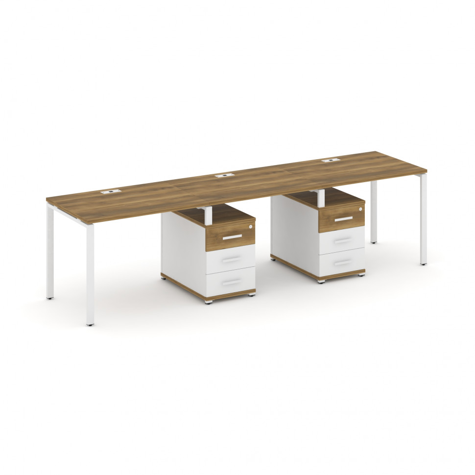 Concept Рабочая станция 3 места с 2 опорными тумбами CN.ORS-333 W Сандал Янтарный/Белый Бриллиант/Ме Concept Рабочая станция 3 места с 2 опорными тумбами CN.ORS-333 W Сандал Янтарный/Белый Бриллиант/Ме
