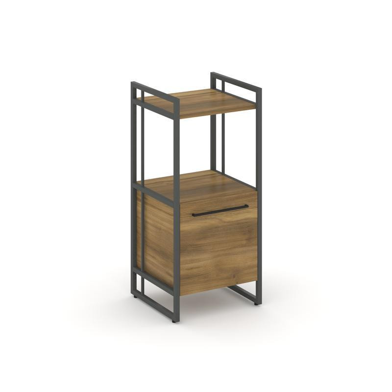 Rift Шкаф 2 ниши узкий RF.SU-22 (L) Сандал Янтарный/Металл Антрацит/Черный Ручки 420*396*924