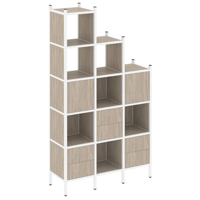 Loft Прямой стеллаж VR.L-22 Дуб Аттик/Металл Белый 1278*446*2280 Loft Прямой стеллаж VR.L-22 Дуб Аттик/Металл Белый 1278*446*2280