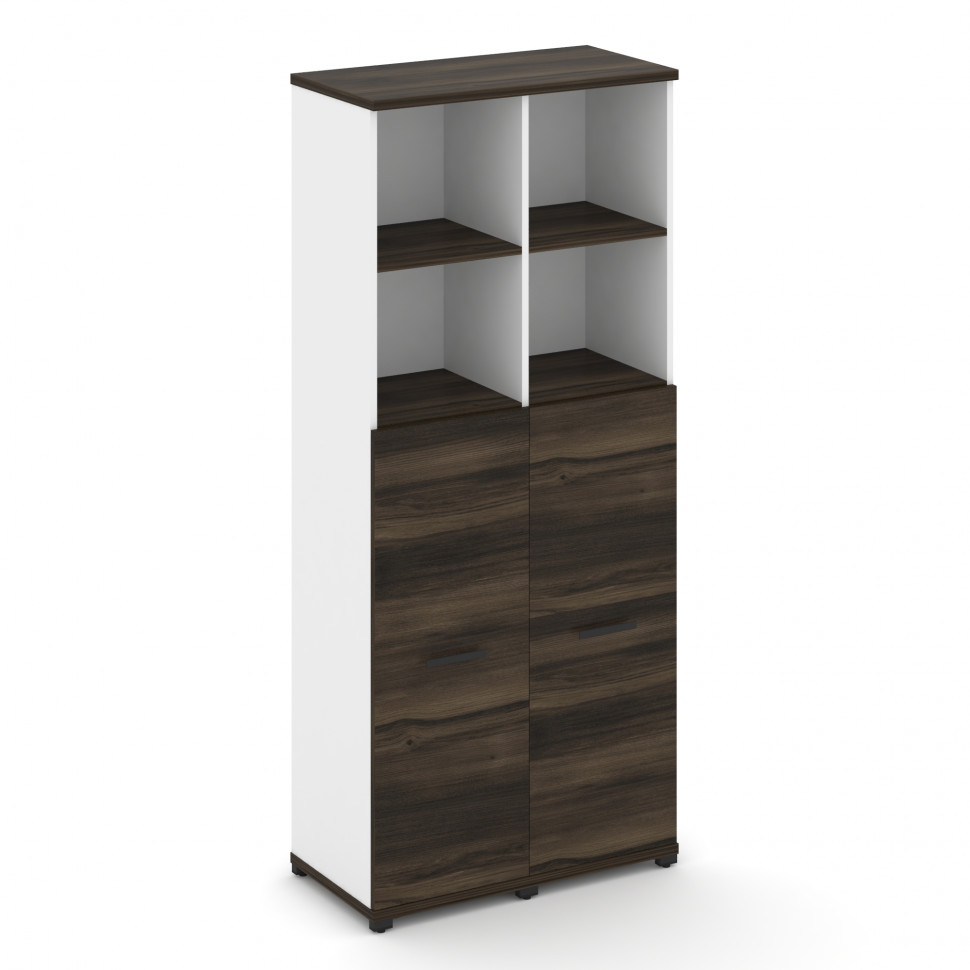 Concept Шкаф 2 узкие секции, 5 ниш CN.STU-524 B Дуб Мали/Белый Бриллиант/Металл Черный 836*420*1922