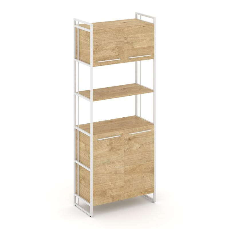 Rift Шкаф 5 ниш широкий RF.SS-53 Тиквуд Светлый/Металл Белый/Белый Ручки 798*396*2010