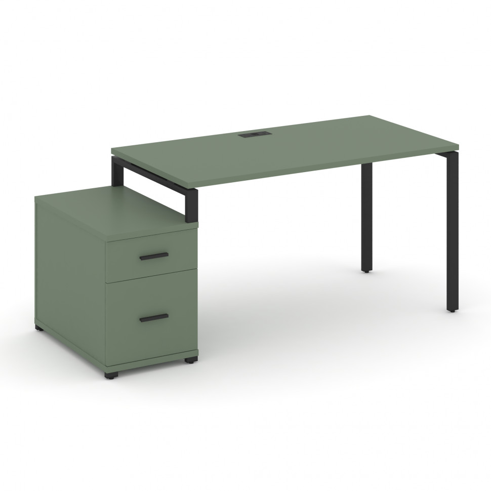 Concept Стол письменный с 1 опорной тумбой CN.SP-305 B Кобо/Металл Черный 980/1346*720*750 Concept Стол письменный с 1 опорной тумбой CN.SP-305 B Кобо/Металл Черный 980/1346*720*750