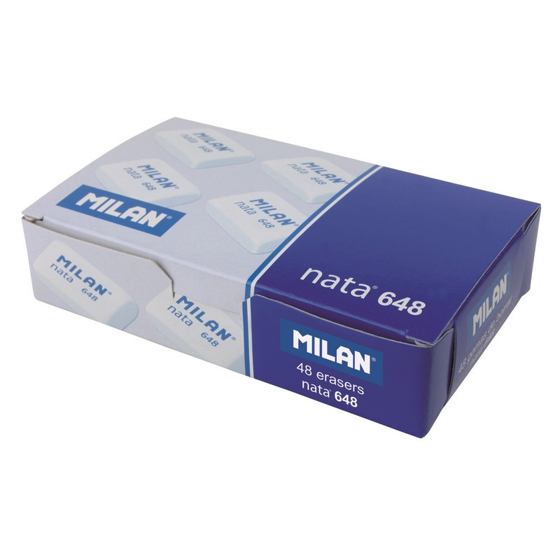 Ластик пластиковый Milan nata 648 белый 3,1х1,9х0,9 Ластик пластиковый Milan nata 648 белый 3,1х1,9х0,9