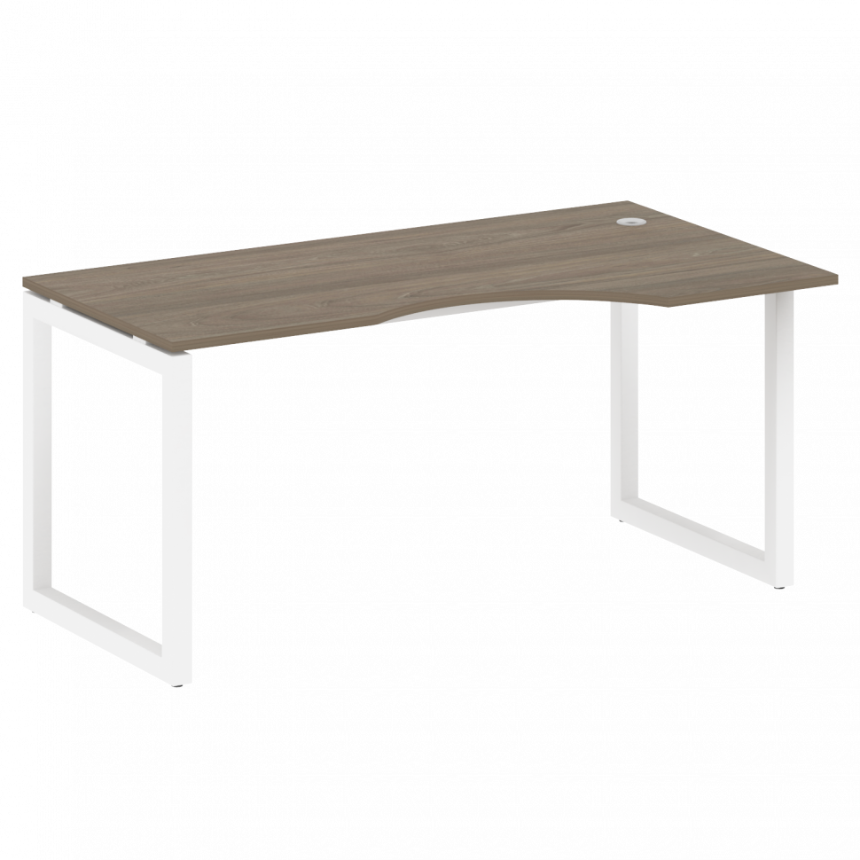 Metal System Quattro Стол криволинейный правый на О-образном м/к 50БО.СА-1 (R) Вяз Благородный/Метал