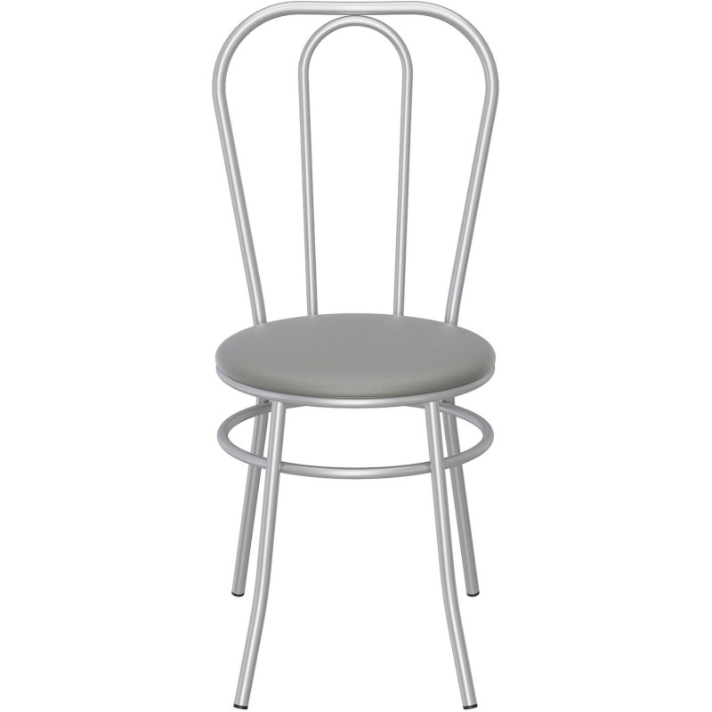 Стул для столовых AM_0MX Венский кар мет 9006 глянец к/з ФортунаЛТГрей сер