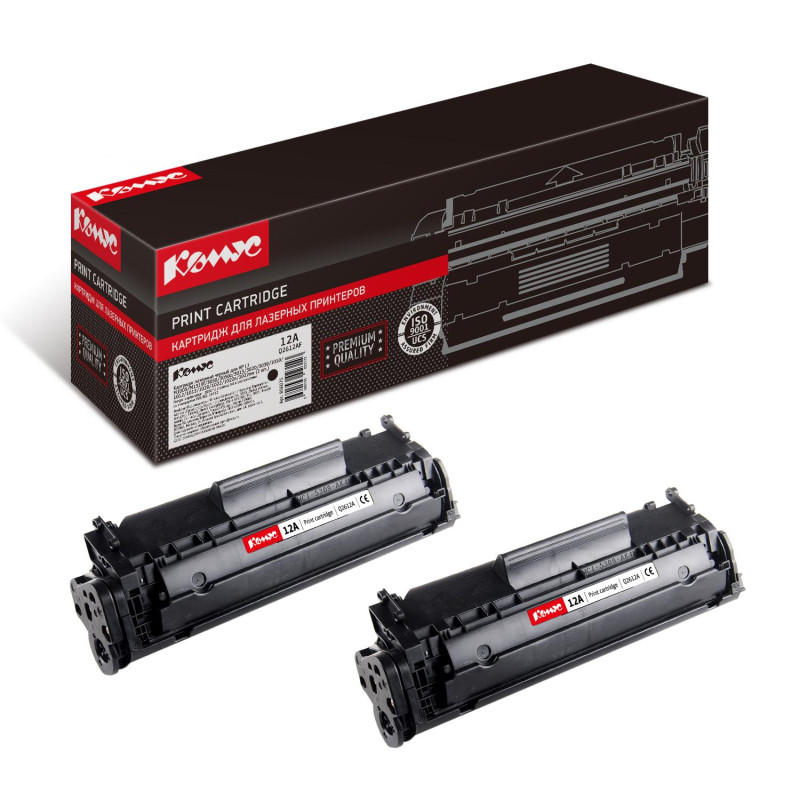 Картридж лазерный Комус 12A Q2612AF чер. для HP LJ 1010 (2шт/уп)