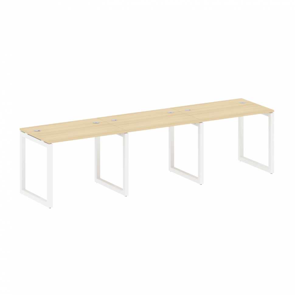 Metal System Quattro Рабочая станция на 3 места на О-образном м/к 50БО.СМ-3.1 Акация Лорка/Металл Бе