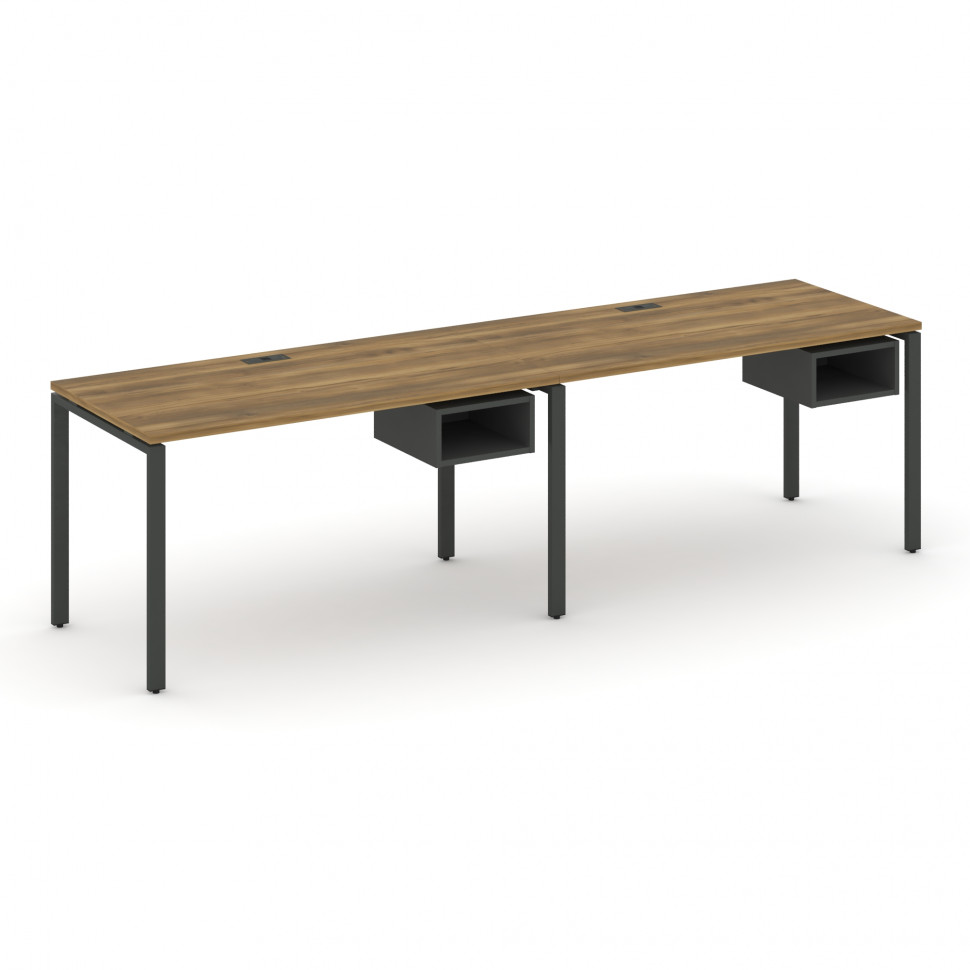 Concept Рабочая станция односторонняя с подвес. тумбами 2 места CN.ORS-104 Сандал Янтарный/Антрацит/