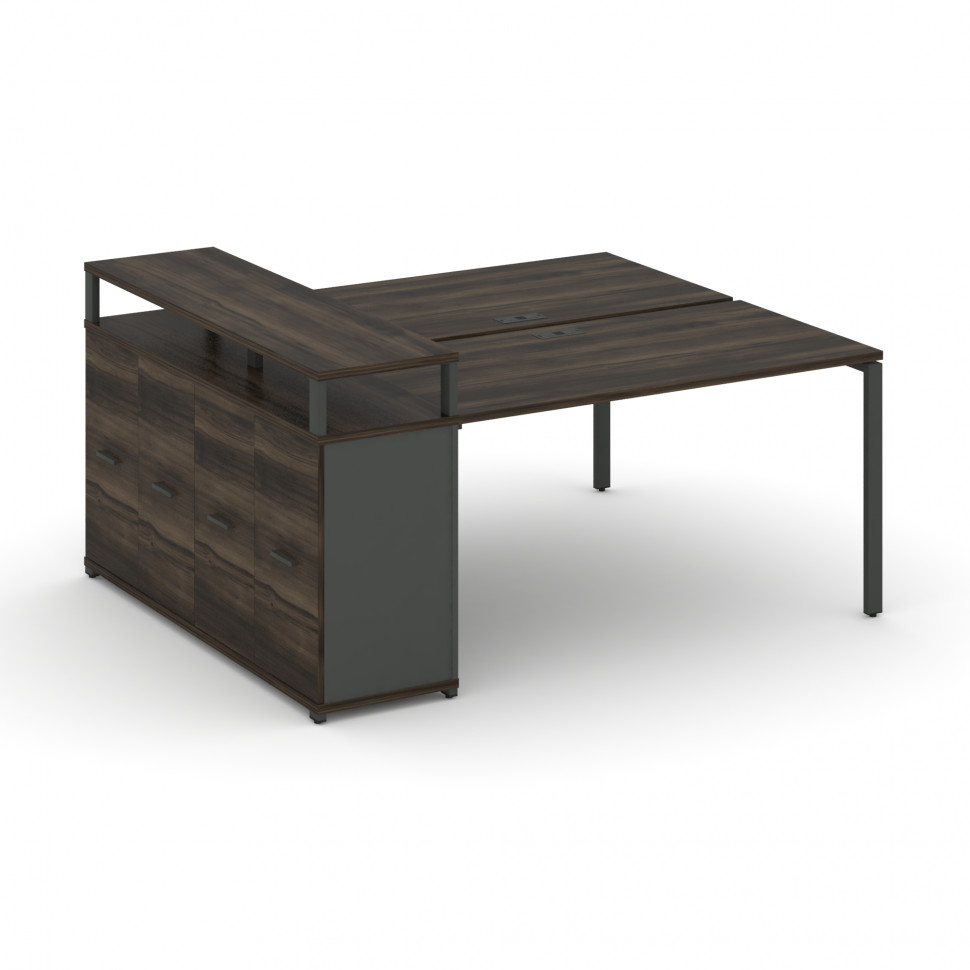 Concept Рабочая станция с опорным распаш. шкафом с верх. горизонтом  CN.DRS-221 A Дуб Мали/Антрацит/