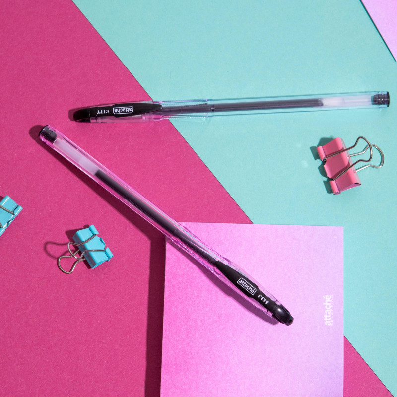 Ручка гелевая неавтомат. Attache City 0,5мм черный Россия