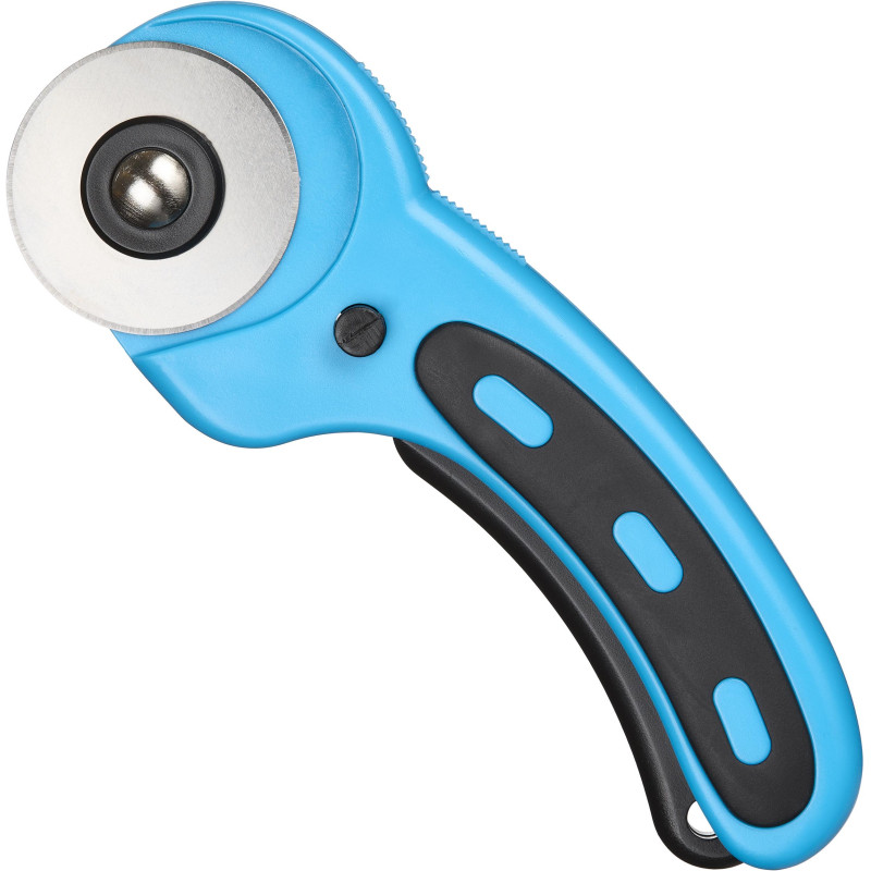 Нож раскройный TOPFORT роликовый, 45мм лезвие,ABS+TPR,мех.ручка