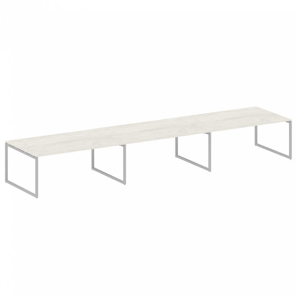 Metal System Quattro Перег. стол (3 столешницы) на О-оразном м/к 40БО.ПРГ-3.5 Дуб Наварра/Металл Сер