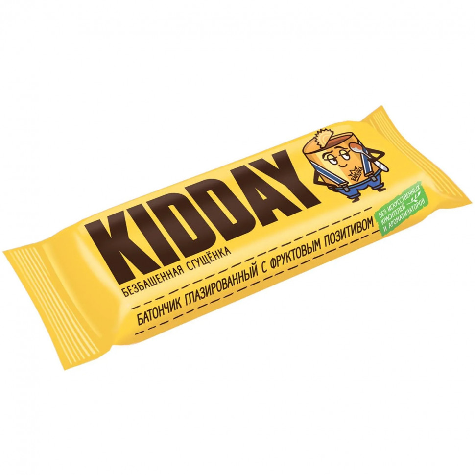 Батончик Kidday глазир ассорти карамель, вареная сгущенка, 40гx30шт/уп