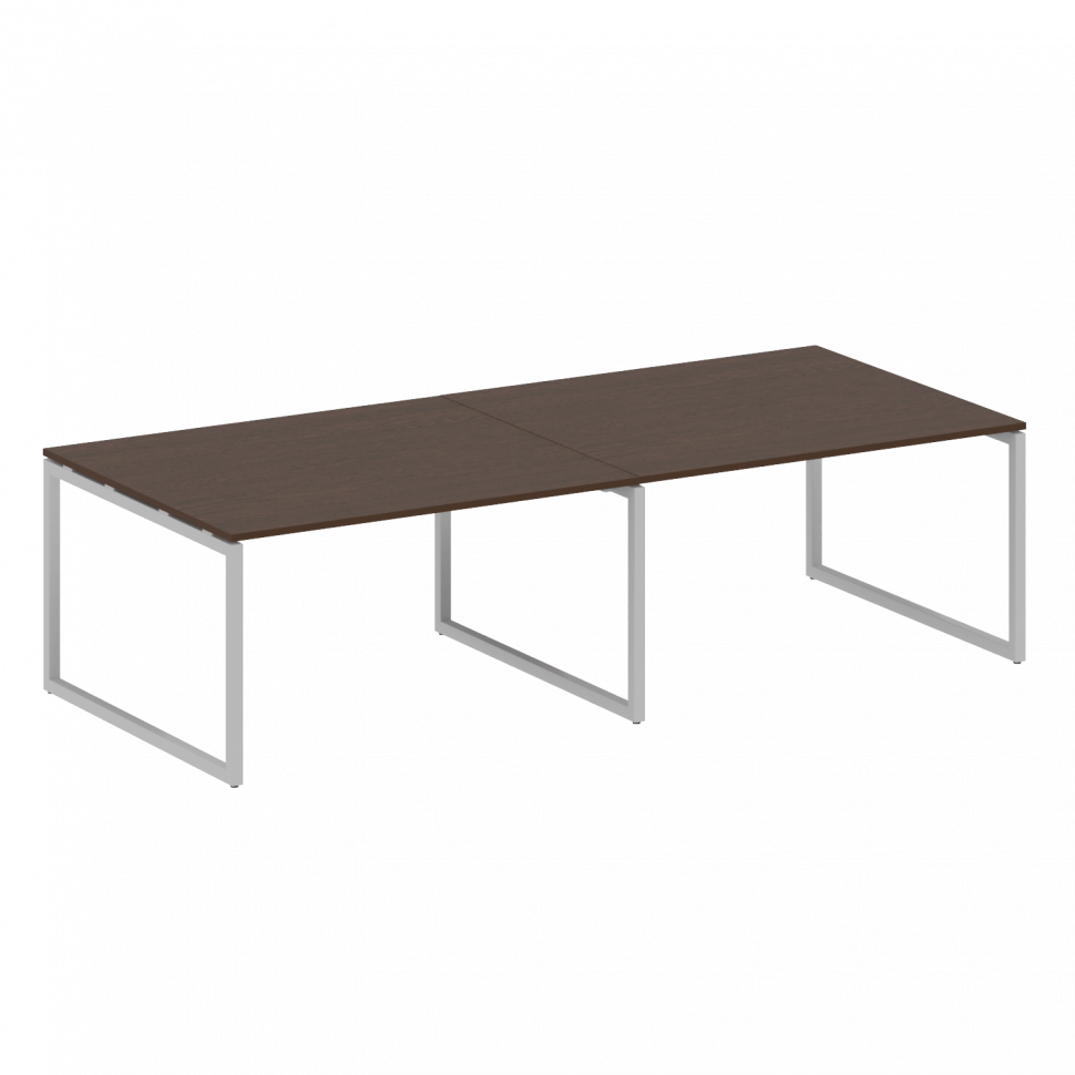 Metal System Quattro Перег. стол (2 столешницы) на О-образном м/к 40БО.ПРГ-2.3 Венге Цаво/Металл Сер