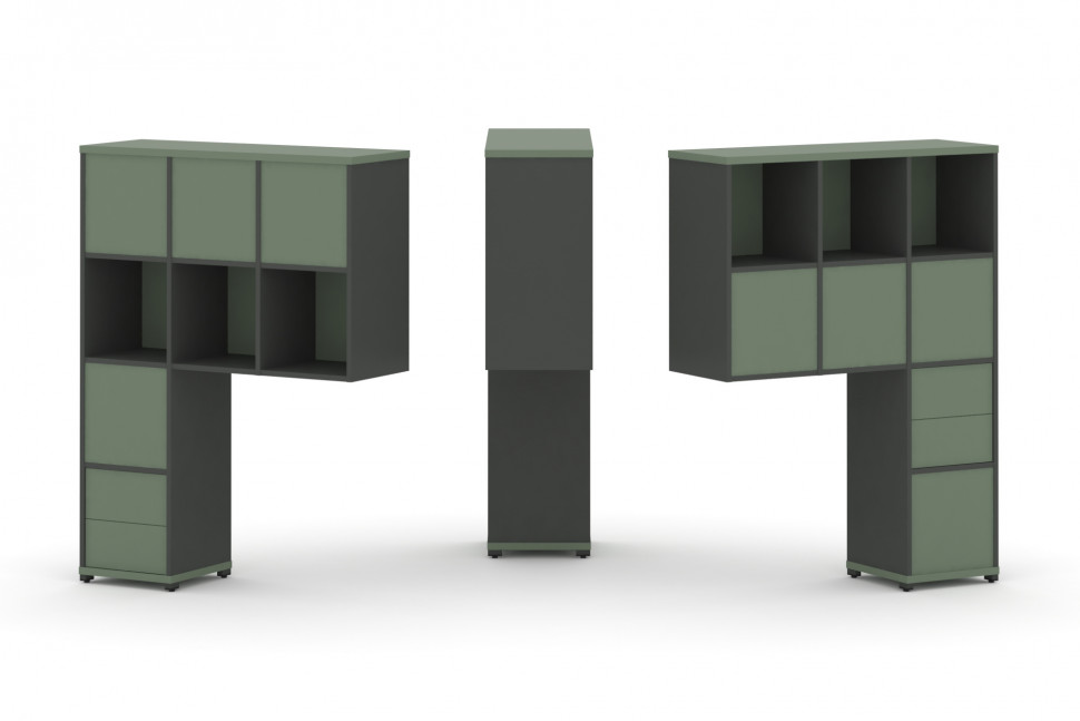 Concept Надставка высокая CN.DNV-006 Кобо/Антрацит/Металл Антрацит 1099*350*1486