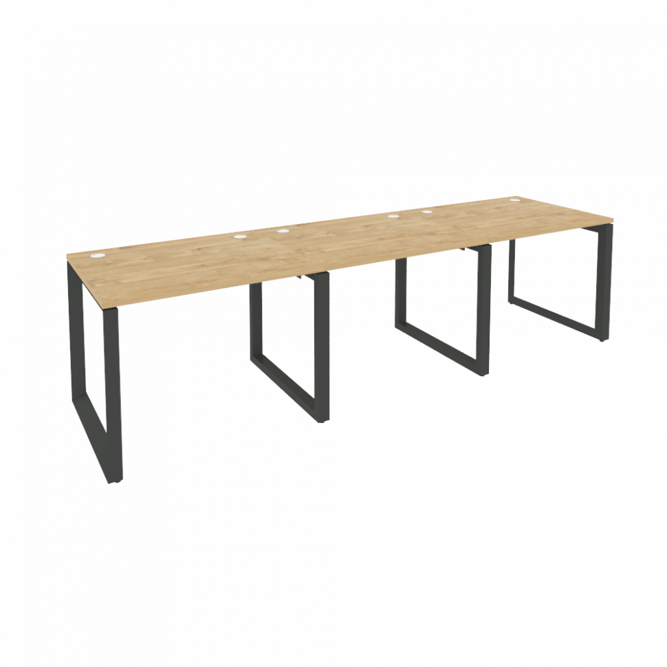 Onix Рабочая станция на О-образном м/к O.MO-RS-3.1.8 Тиквуд Светлый/Металл Антрацит 2940*800*750