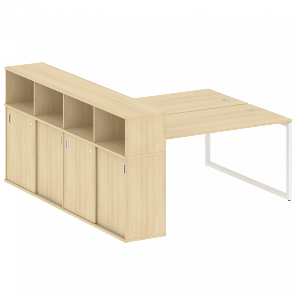 Metal System Quattro Рабочая станция с шкафом-купе на О-образном м/к 40БО.РС-СШК-4.4 Т Акация Лорка/ Metal System Quattro Рабочая станция с шкафом-купе на О-образном м/к 40БО.РС-СШК-4.4 Т Акация Лорка/