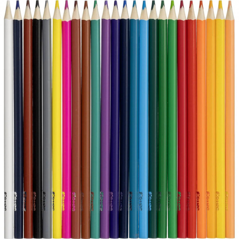 Карандаши цветные 24 цвета Комус Класс ColorPics, трехгранные