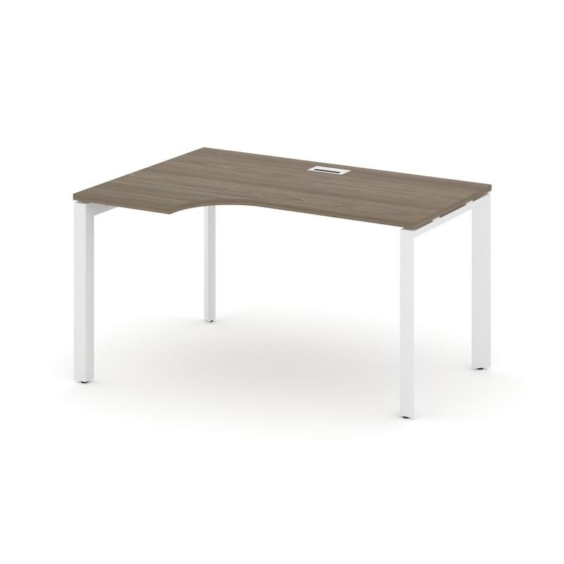 Style Project Стол рабочий эргономичный SN-59P.SPA-012(L) Вяз Благородный/Металл Белый/Белый Заглушк