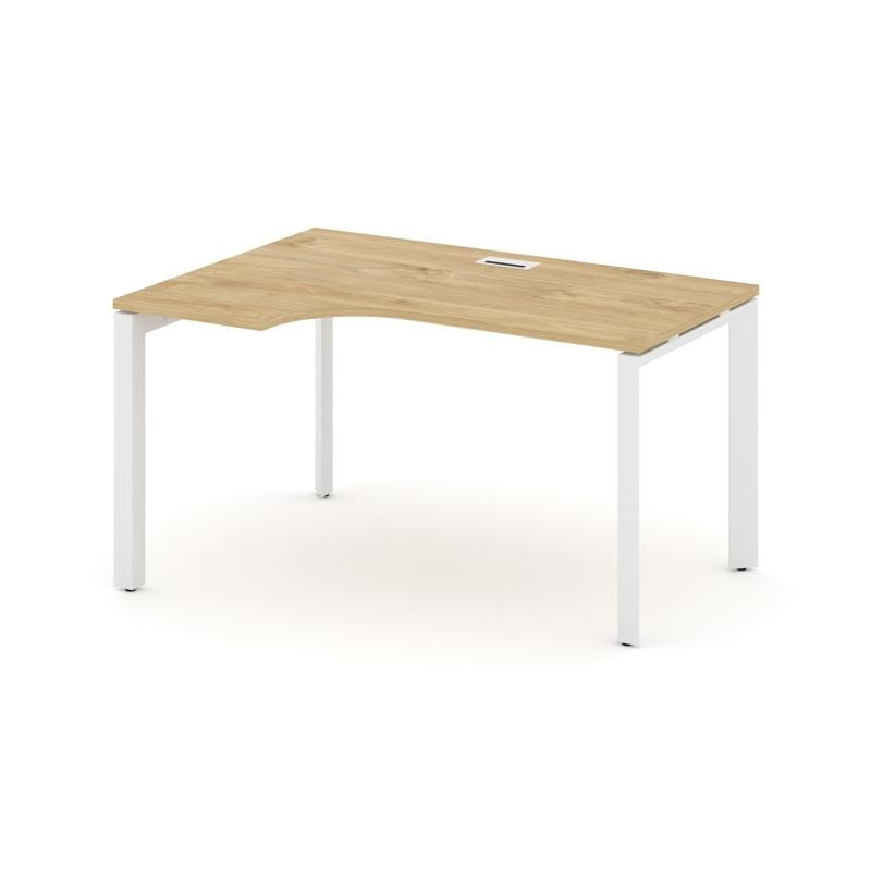 Style Project Стол рабочий эргономичный SN-59P.SPA-001(L) Тиквуд Светлый/Металл Белый/Белый Заглушка