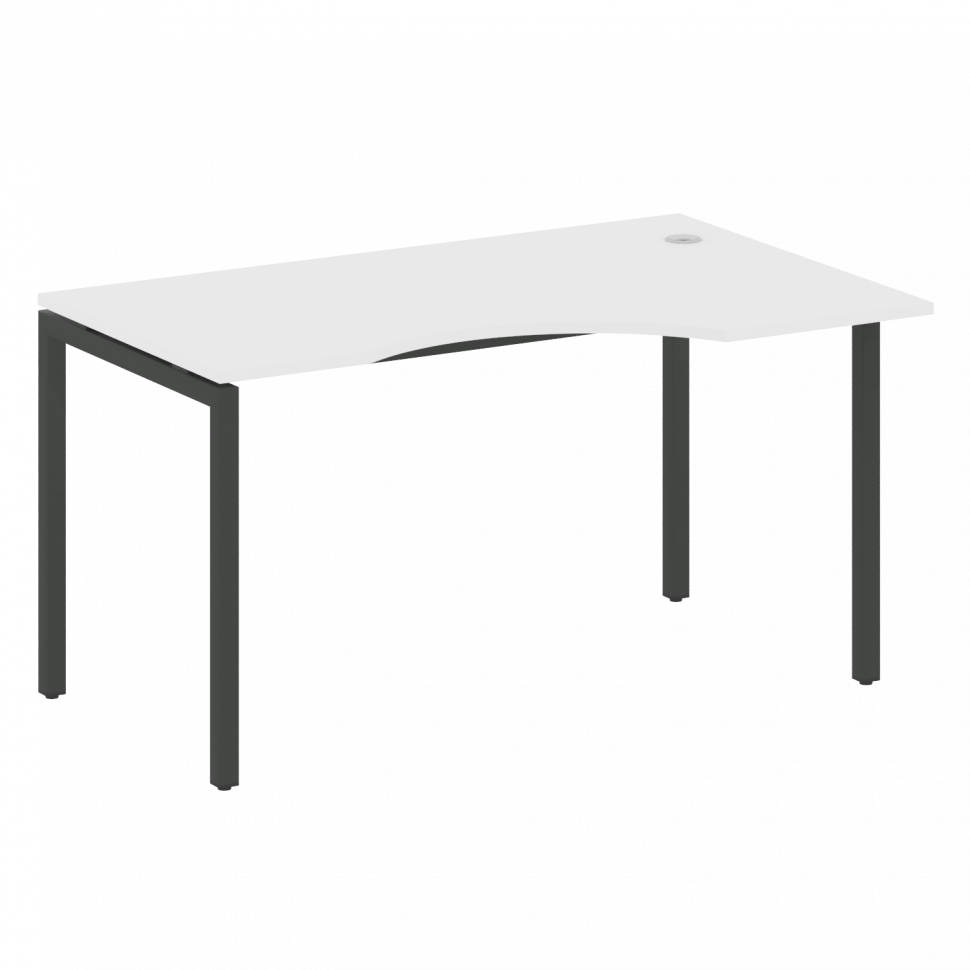 Metal System Quattro Стол криволинейный правый на П-образном м/к 40БП.СА-2 (R) Белый/Металл Антрацит