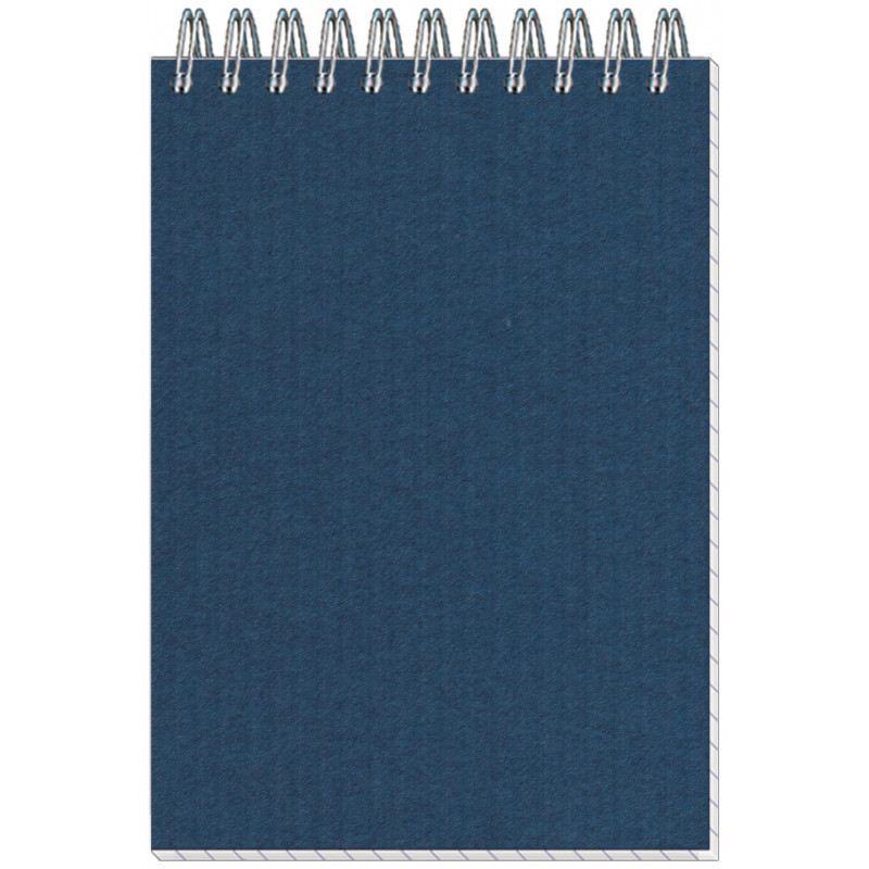 Блокнот МИКРОВЕЛЬВЕТ- А6 50л. спираль, синий, клетка 80шт