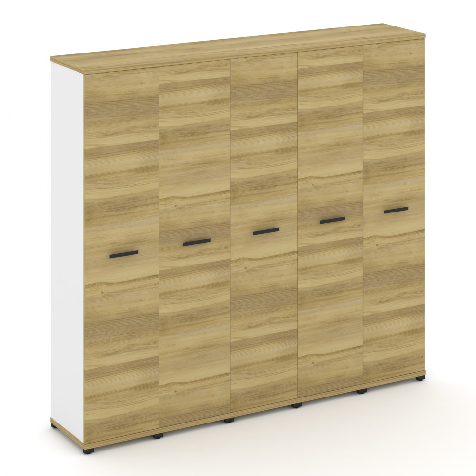 Concept Шкаф 5 узких секций, 5 ниш CN.STU-558 B Дуб Винченцо/Белый Бриллиант/Металл Черный 2084*420*