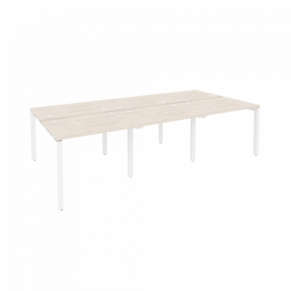 Onix Рабочая станция на П-образном м/к O.MP-D.RS-6.1.7 Денвер Светлый/Металл Белый 2940*1475*750