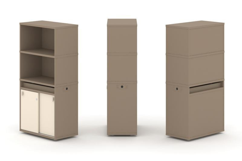 Estetica Набор №3 Тумба одиночная+высокая надставка ES.NB.1V-3 Латте/Сатин 750*410*1520