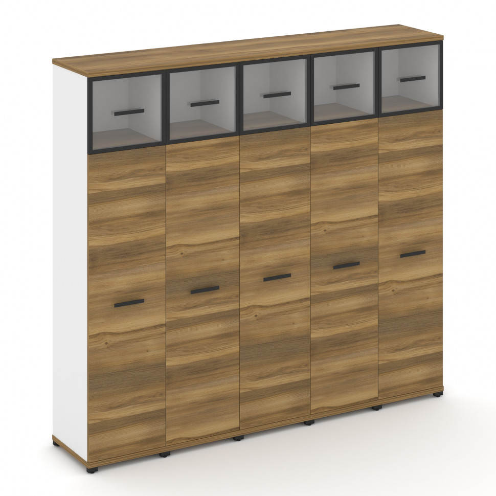 Concept Шкаф 5 узких секций, 5 ниш CN.STU-557 RPB B Сандал Янтарный/Белый Бриллиант/Металл Черный/Пр