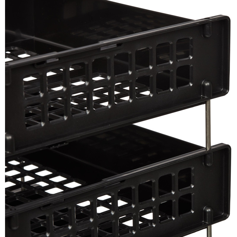 Лоток горизонтальный Стамм STRONG наб. 3 шт.на металл.стержнях черный