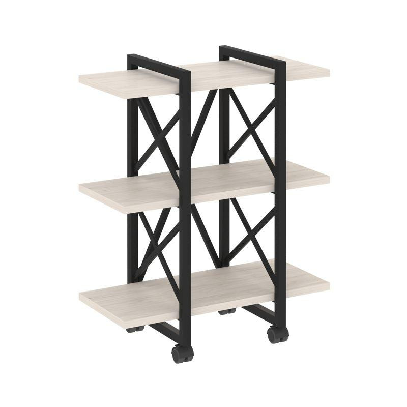 Loft Стеллаж на колесных опорах-3 полки VR.L-MST.K-3.4V Денвер Светлый/Металл Черный 800*400*968