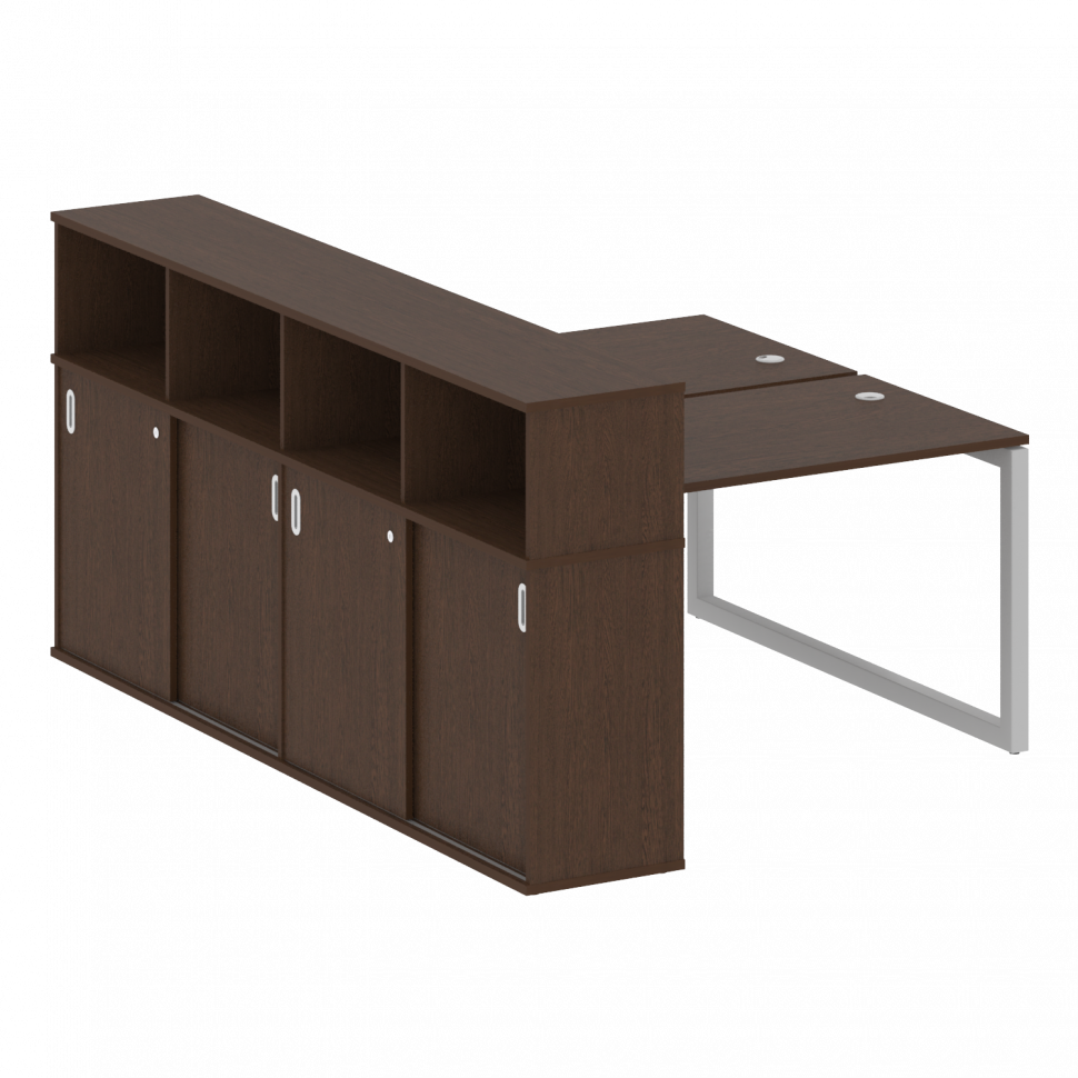 Metal System Quattro Рабочая станция с шкафом-купе на О-образном м/к 50БО.РС-СШК-4.2 Т Венге Цаво/Ме Metal System Quattro Рабочая станция с шкафом-купе на О-образном м/к 50БО.РС-СШК-4.2 Т Венге Цаво/Ме