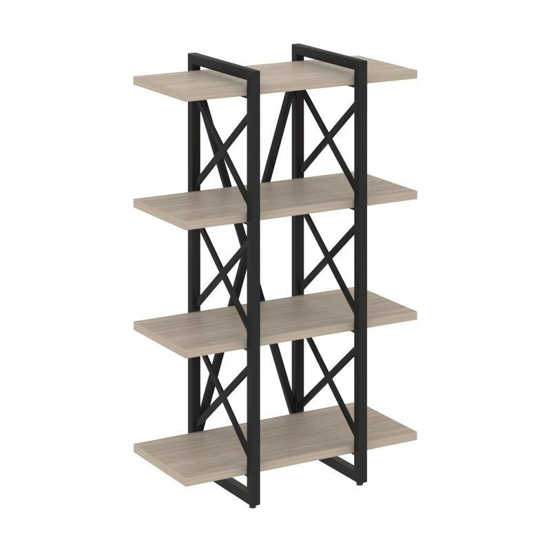 Loft Стеллаж на рег. опорах-4 полки VR.L-MST.O-4.4V Дуб Аттик/Металл Черный 800*400*1280 Loft Стеллаж на рег. опорах-4 полки VR.L-MST.O-4.4V Дуб Аттик/Металл Черный 800*400*1280