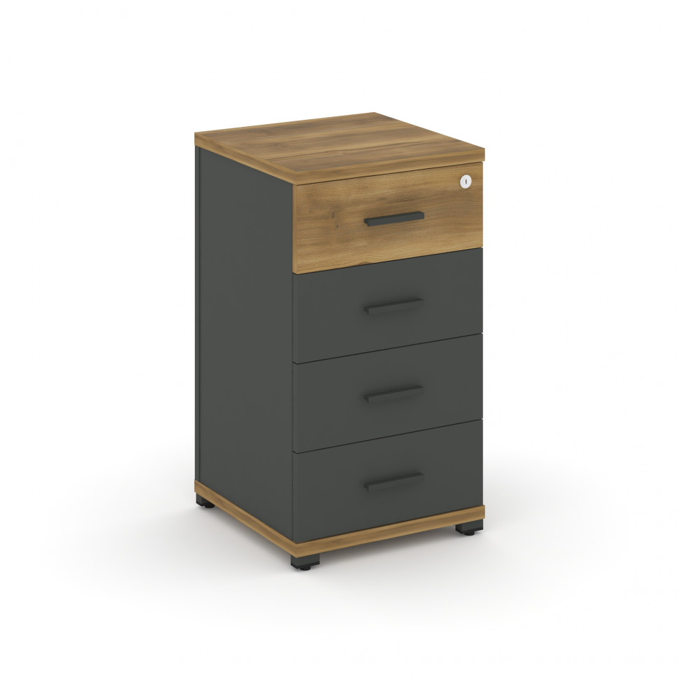 Concept Тумба опорная/приставная 4 ящ. CN.TUO-002 A Сандал Янтарный/Антрацит/Металл Антрацит 420*420 Concept Тумба опорная/приставная 4 ящ. CN.TUO-002 A Сандал Янтарный/Антрацит/Металл Антрацит 420*420