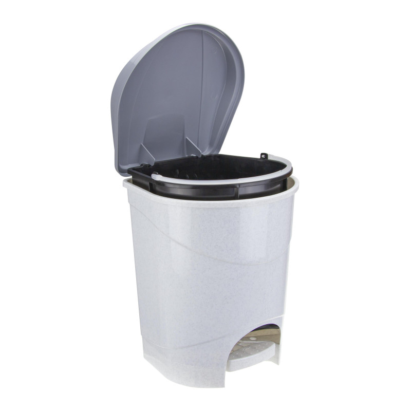 Ведро мусорное с педалью 19л пластиковое, мрамор_СПБ