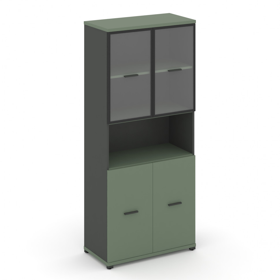 Concept Шкаф 1 широкая секция, 5 ниш CN.STS-513 RPB A Кобо/Антрацит/Металл Антрацит/Прозрачный 836*4