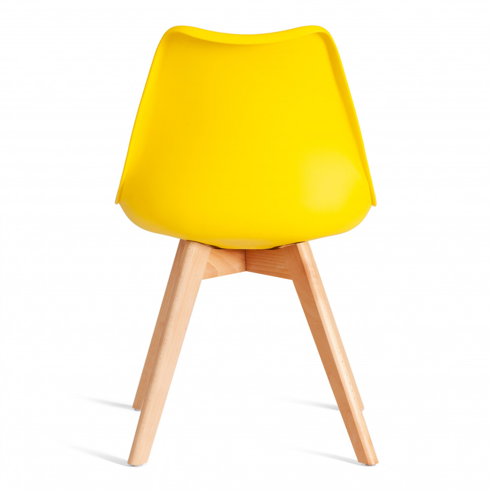 Стул TULIP (mod. 73-1) дерево/пластик/экокожа, 47,5x55x80 см, Желтый (Yellow)