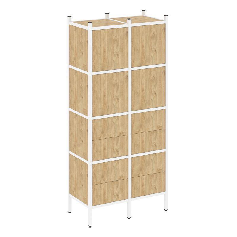 Loft Прямой стеллаж VR.L-04 Тиквуд Светлый/Металл Белый 862*446*1869