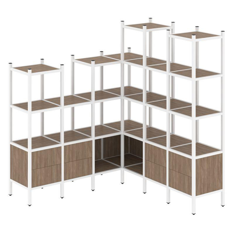 Loft Угловой внутренний стеллаж VR.L-41 Дуб Аризона/Металл Белый 1694*1694*1869