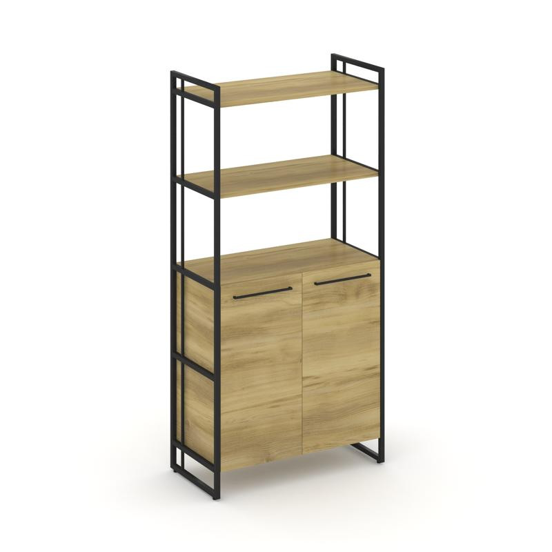 Rift Шкаф 4 ниши широкий RF.SS-44 Дуб Винченцо/Металл Черный/Черный Ручки 798*396*1648