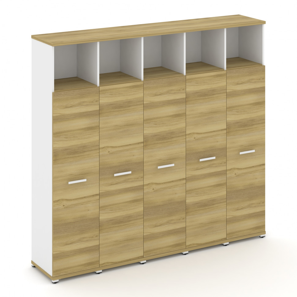 Concept Шкаф 5 узких секций, 5 ниш CN.STU-556 W Дуб Винченцо/Белый Бриллиант/Металл Белый 2084*420*1