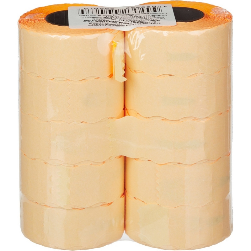 Этикет-лента 26х16 оранж волна 1000шт/рул 10рул/уп