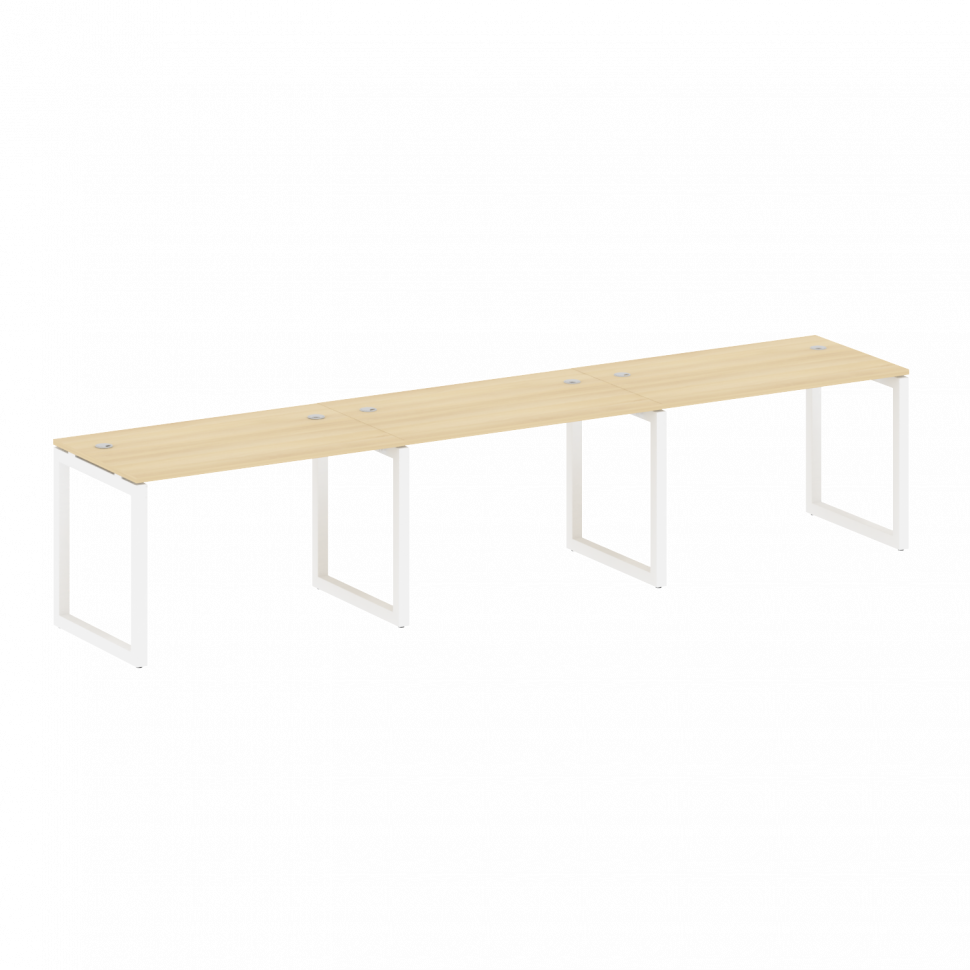 Metal System Quattro Рабочая станция на 3 места на О-образном м/к 50БО.СМ-3.2 Акация Лорка/Металл Бе