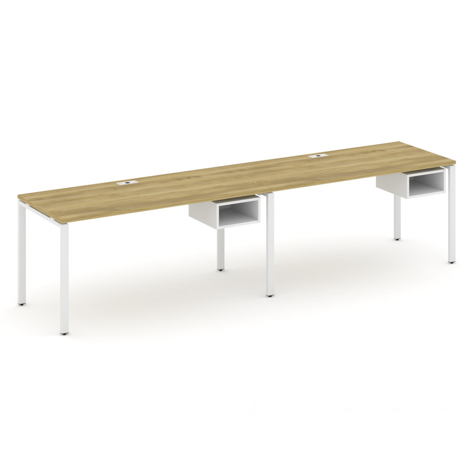 Concept Рабочая станция односторонняя с подвес. тумбами 2 места CN.ORS-104 Дуб Винченцо/Белый Брилли